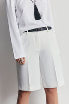 Satin Detail Longline Shorts - White