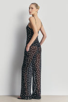 Chiffon Relaxed Wide Leg Trousers - Maxi Polka Dot