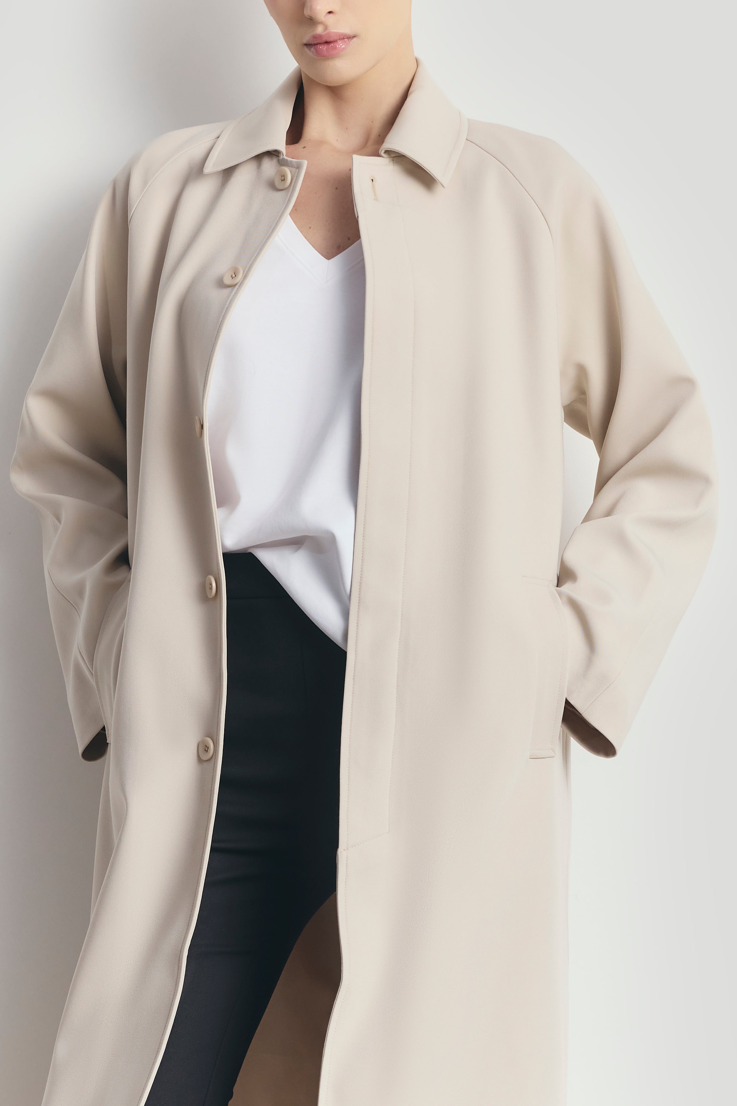 Clean Cut Longline Driving Coat - Stone