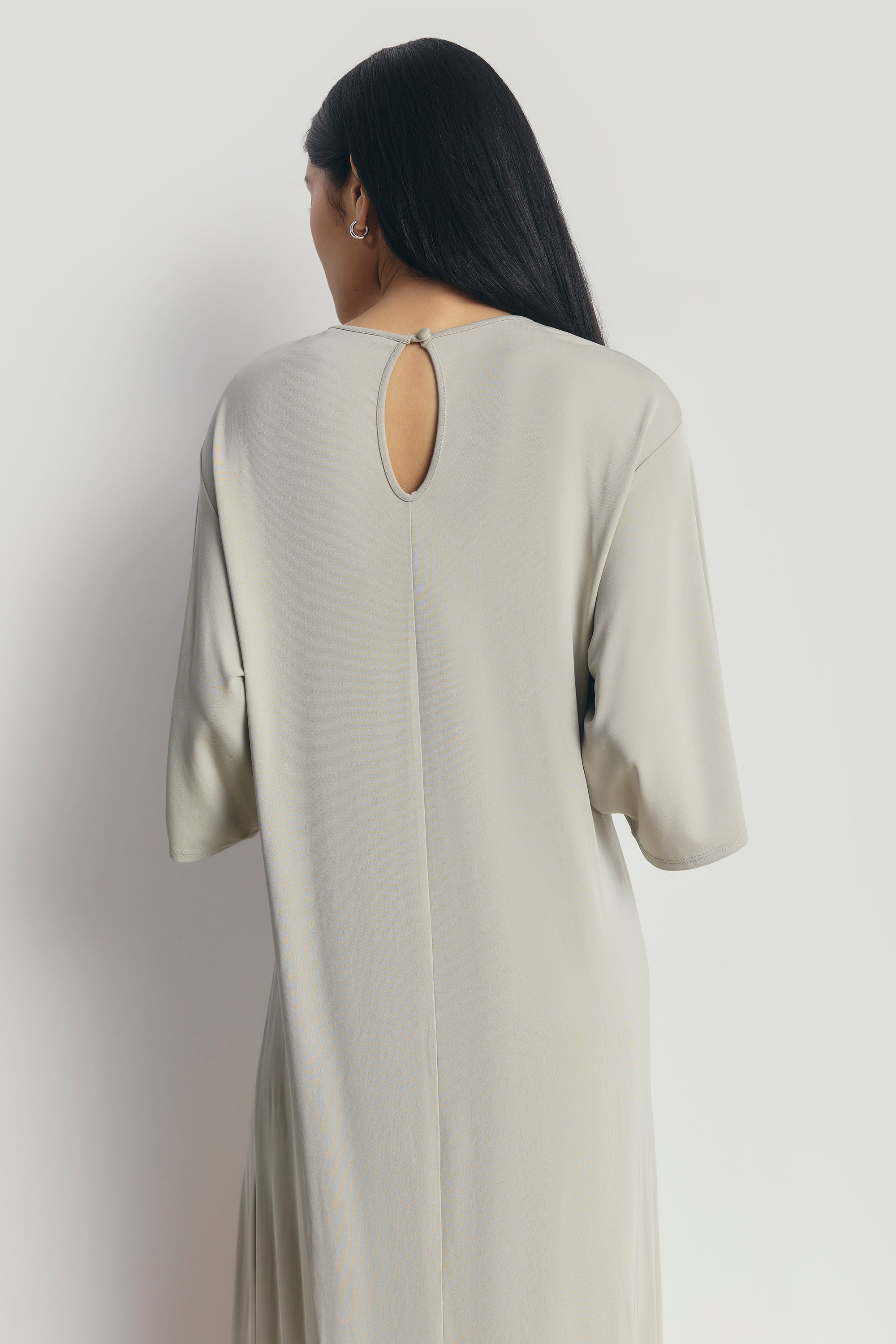 Relaxed Dropped Waist T-Shirt Gown - Antique Sage