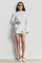 Satin Lace Detail Mini Skirt - Champagne