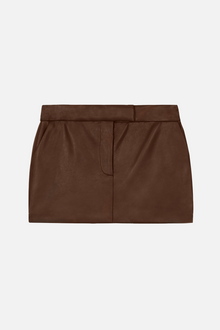 Leather Micro Mini Skirt - Espresso