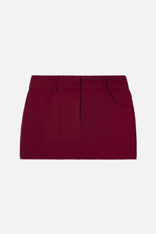 Mid Rise Effortless Mini Skirt - Burgundy