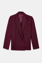 Dropped Waist Double Breasted Blazer - Mulberry