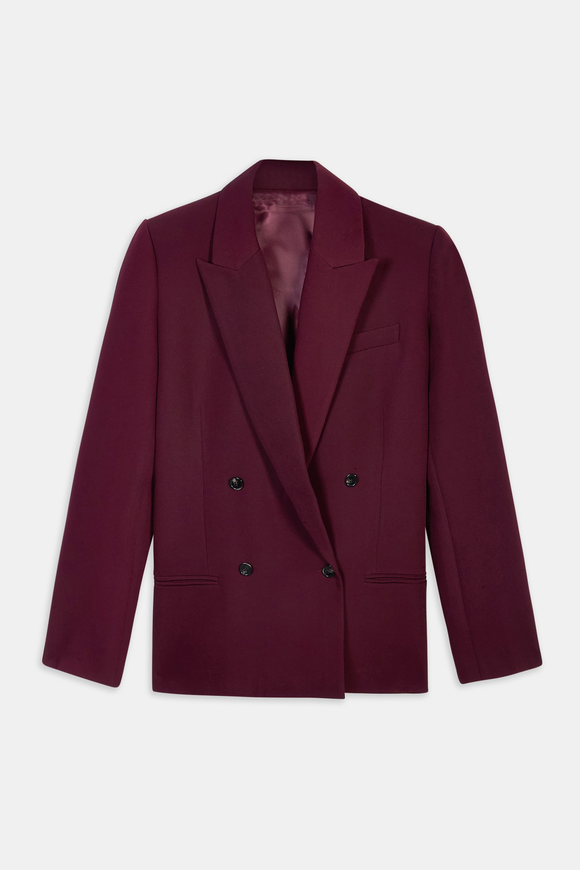 Dropped Waist Double Breasted Blazer - Mulberry
