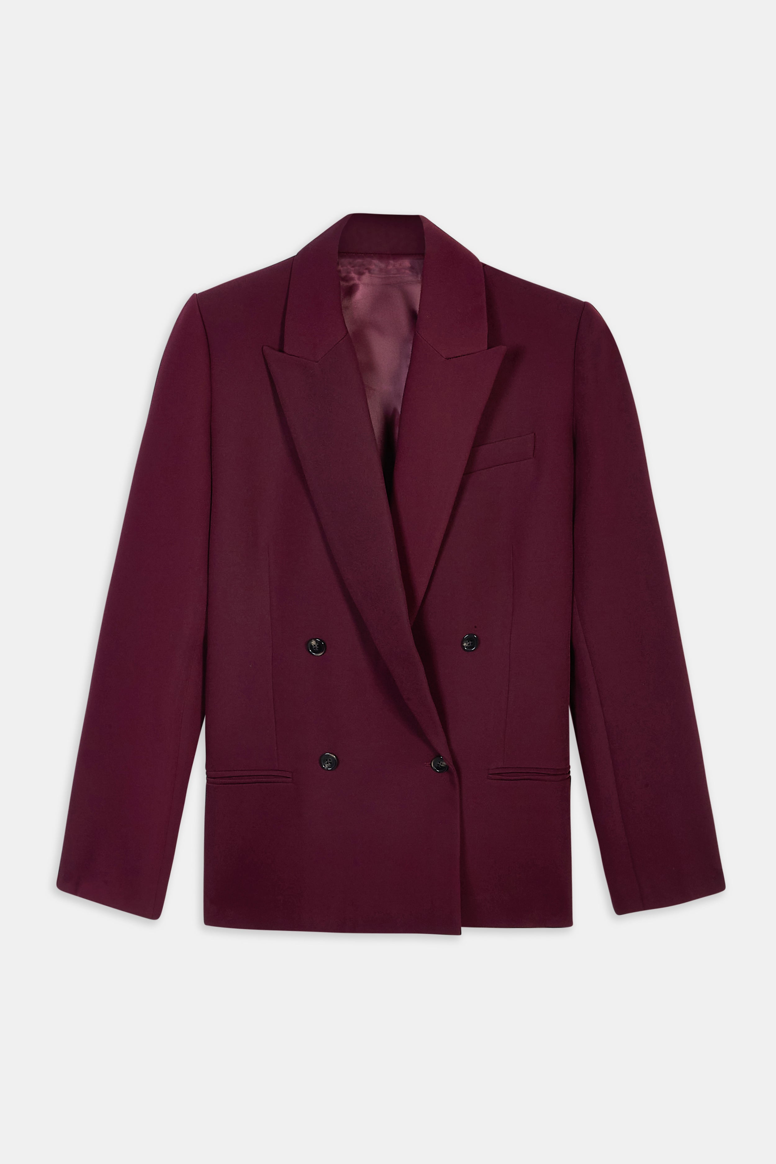 Dropped Waist Double Breasted Blazer - Mulberry