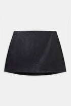 Clean Cut Leather Micro Skirt - Black
