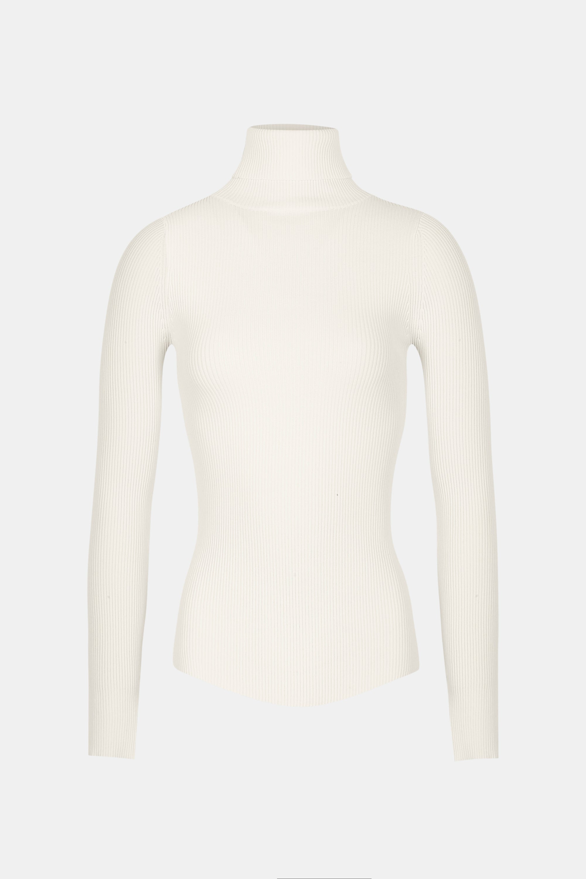 Ribbed Knit Turtleneck Jumper  - Cream