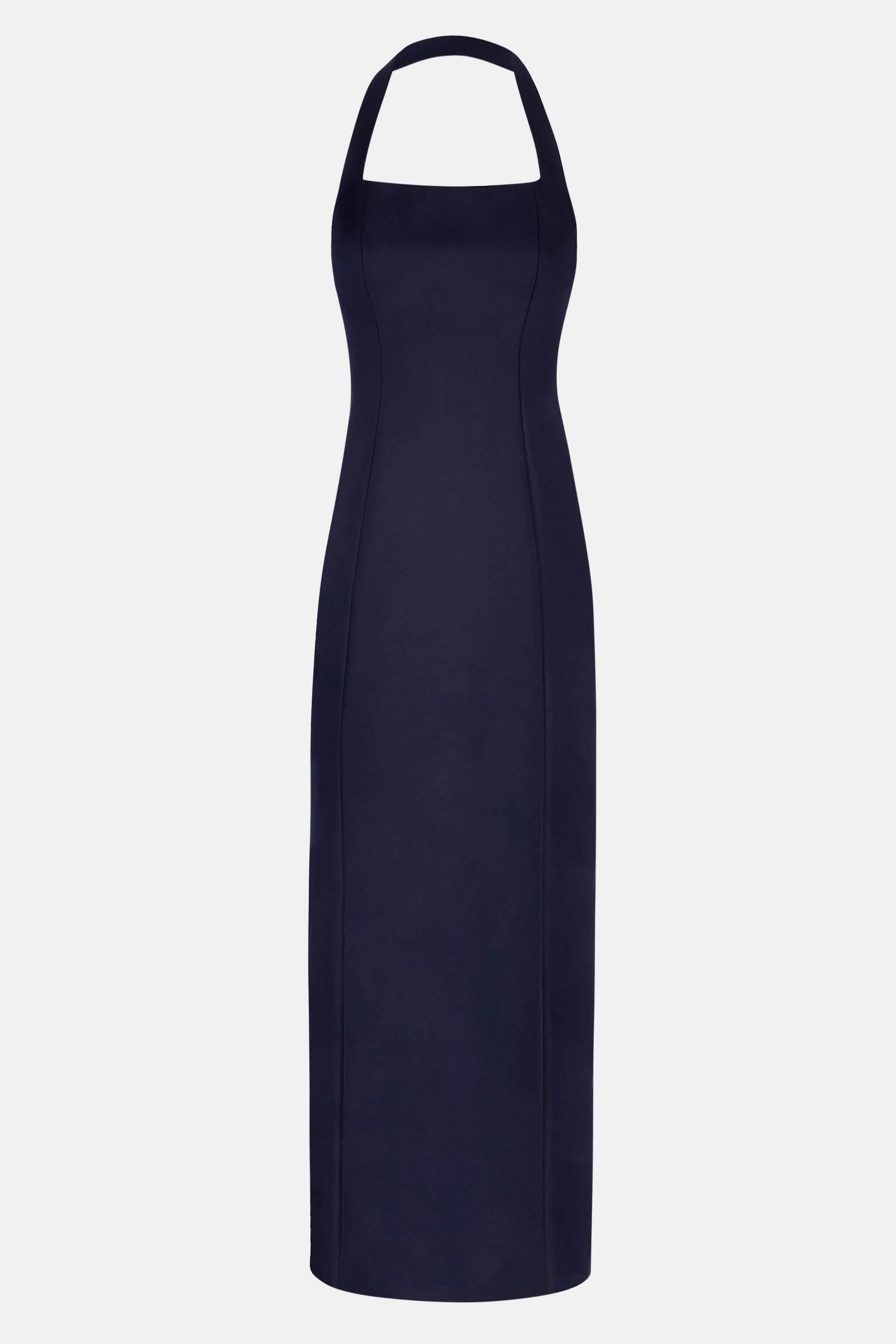 navy blue tailored dress Elegant Navy Blue Tailored Fit Flared Coat Dress