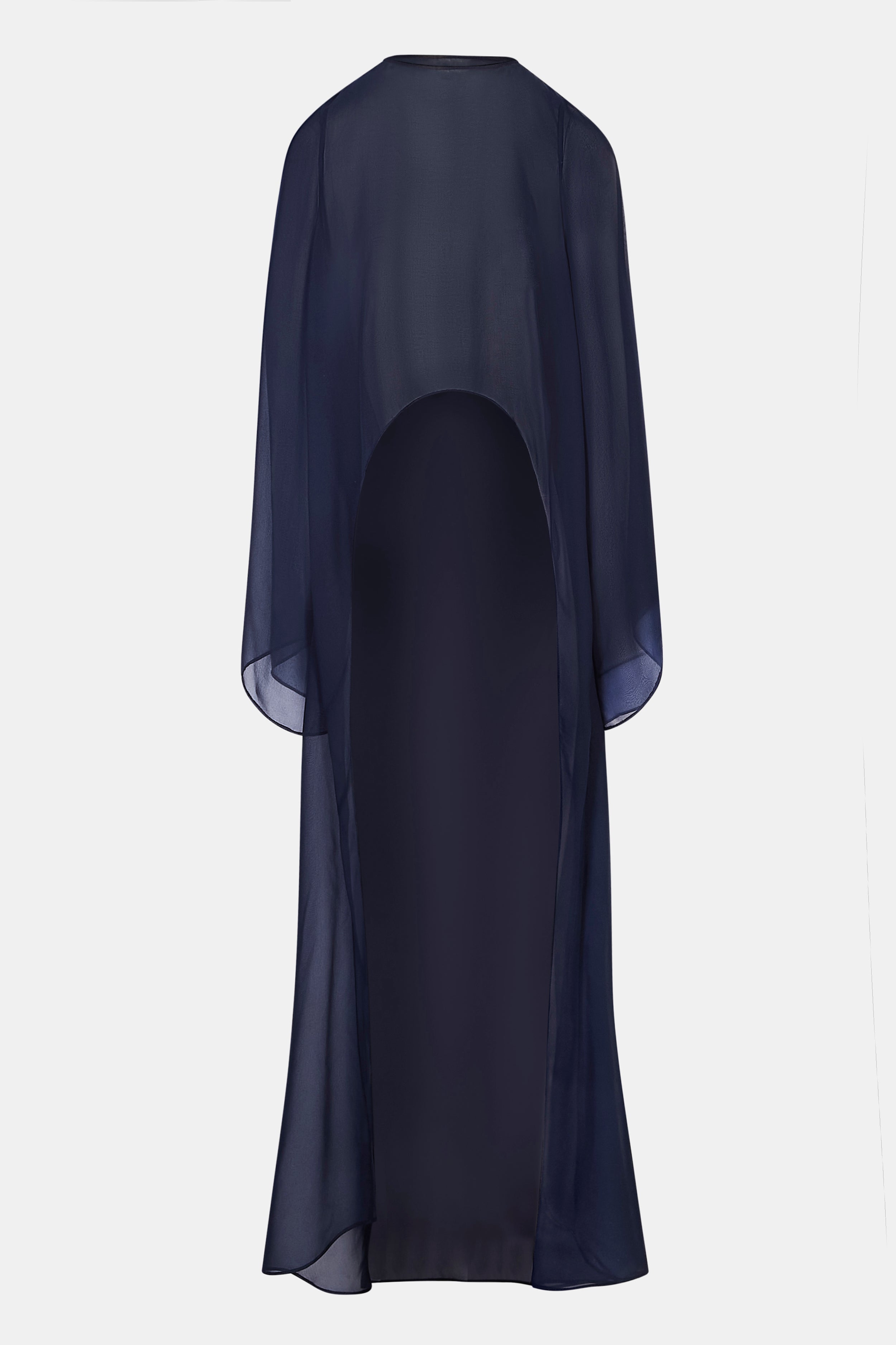 Sheer Chiffon Cape Blouse - Navy | BOA US