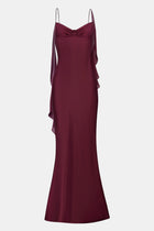 Ruched Bust Satin Slip Dress - Mulberry