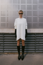 Soft Brushed Crew Neck Jumper Dress - Cream