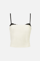 Tailored Bra Detail Bustier - Cream/Black