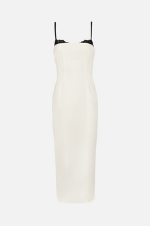 Tailored Bustier Maxi Dress - Cream/Black