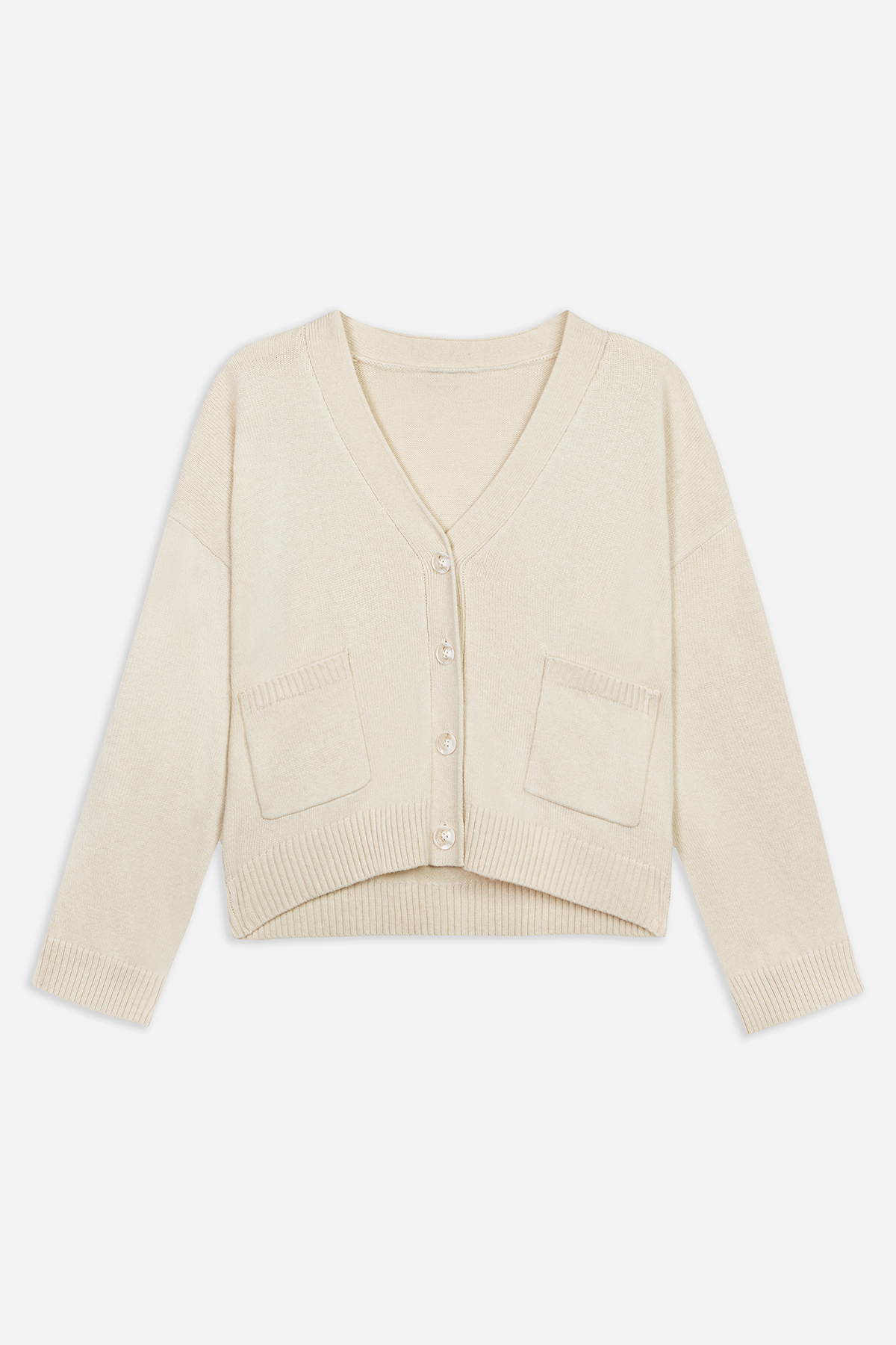 Relaxed Cashmere Blend Cardigan Cream