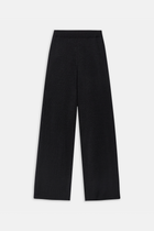 Crochet Knit Wide Leg Trousers - Black