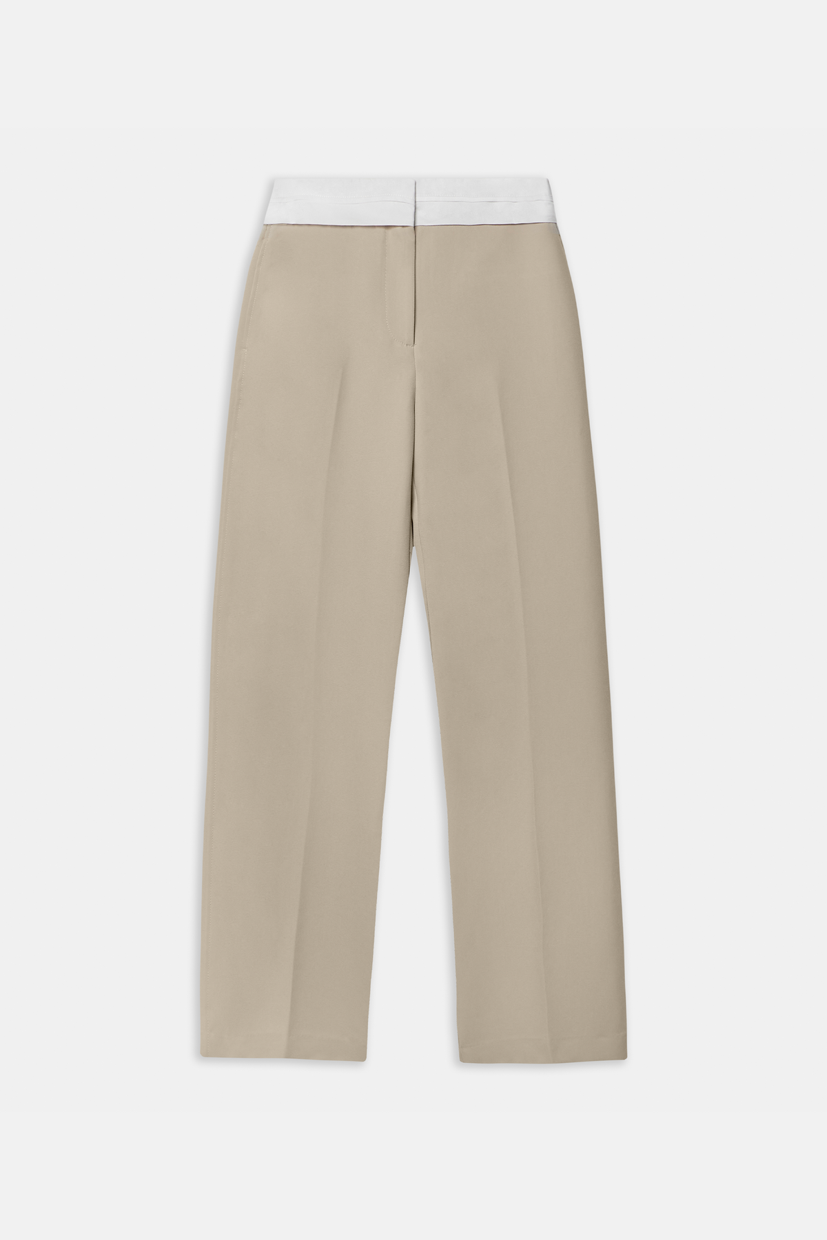 Folded Waistband Trousers - Sand