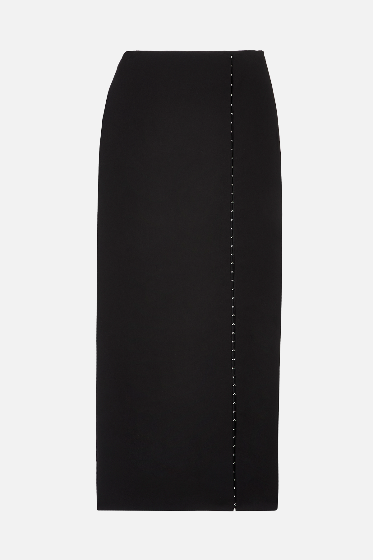 Hook & Eye Split Hem Maxi Skirt - Black