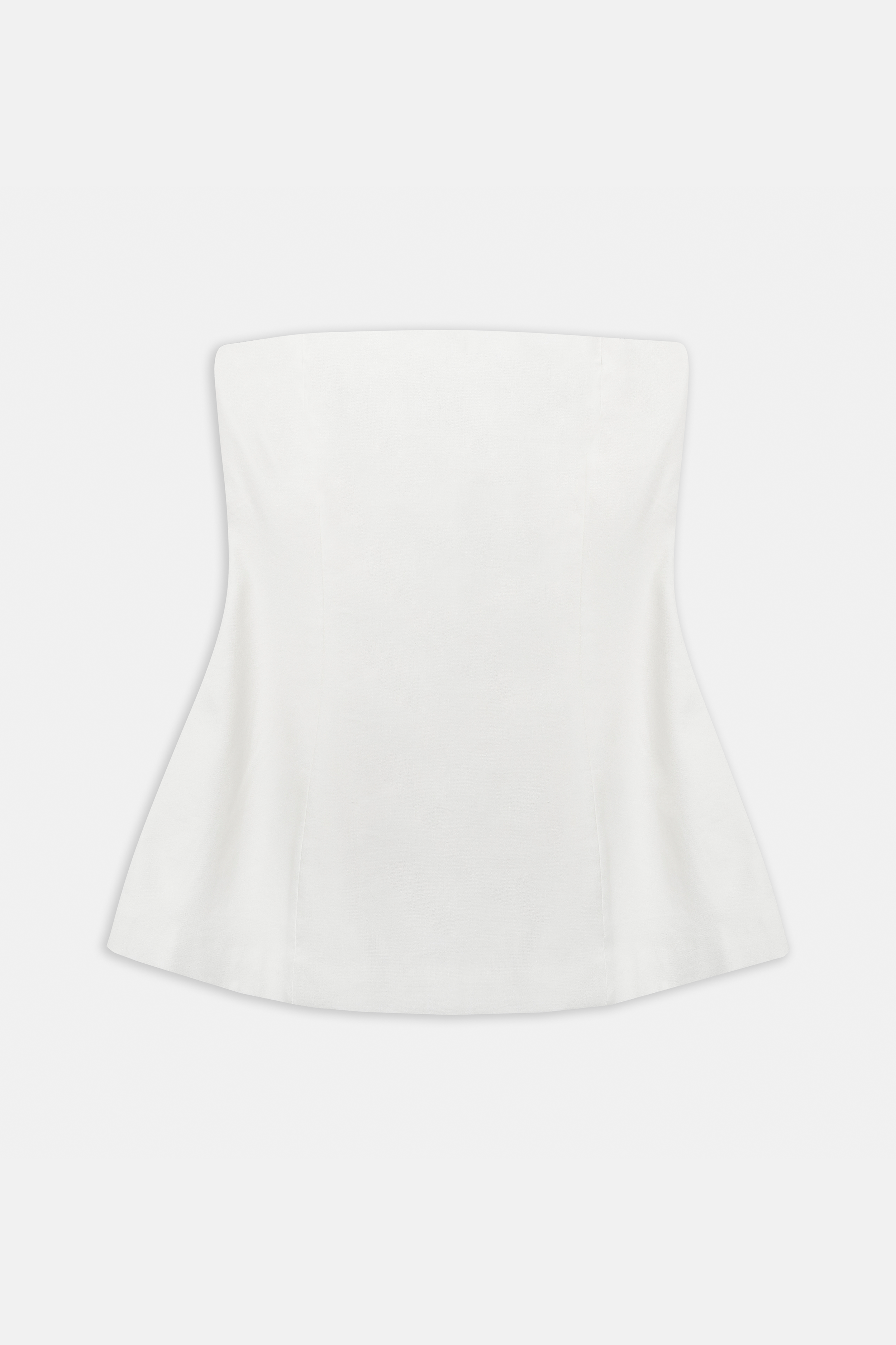 Strapless Linen A Line Bodice - White