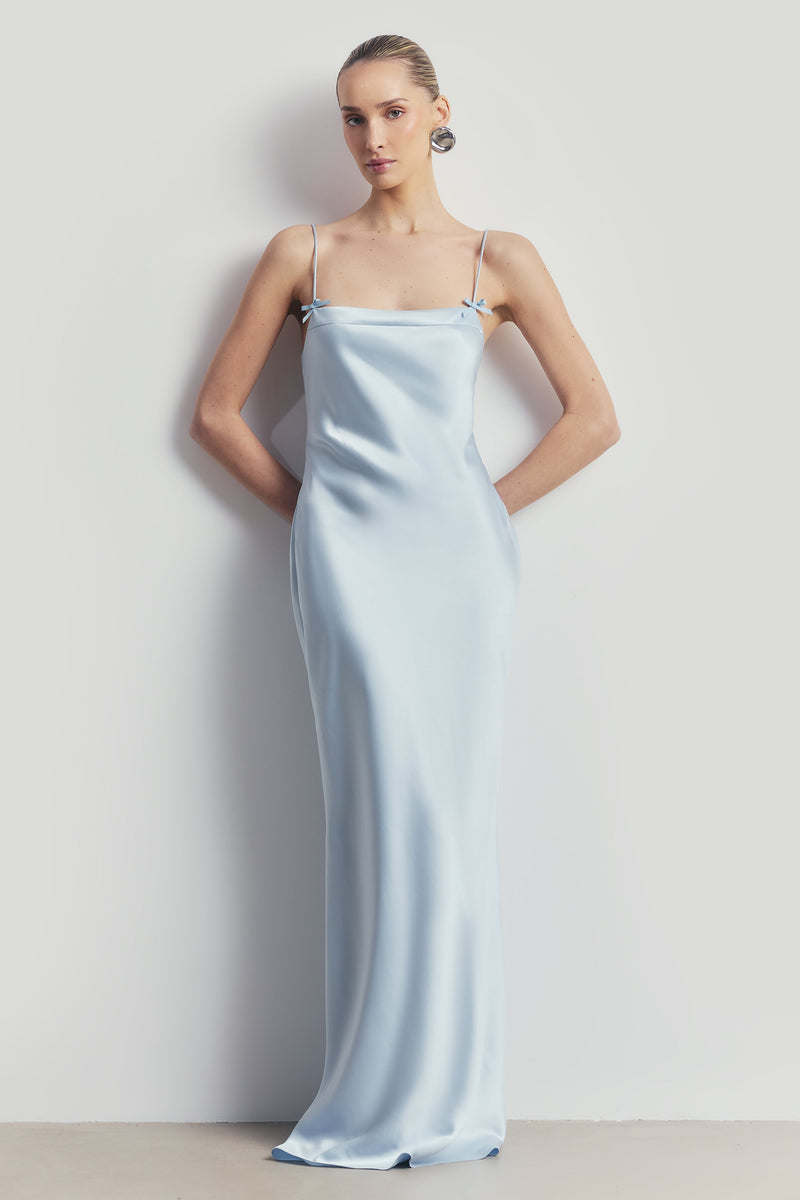 because of alice blue dress Colorset-Satin Cowl Back Maxi Dress