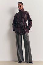 Box Pleat Tailored Wide Leg Trousers - Slate