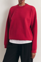 Relaxed Dropped Shoulder Crew Neck Jumper - Scarlet