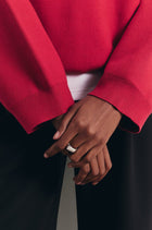 Relaxed Dropped Shoulder Crew Neck Jumper - Scarlet