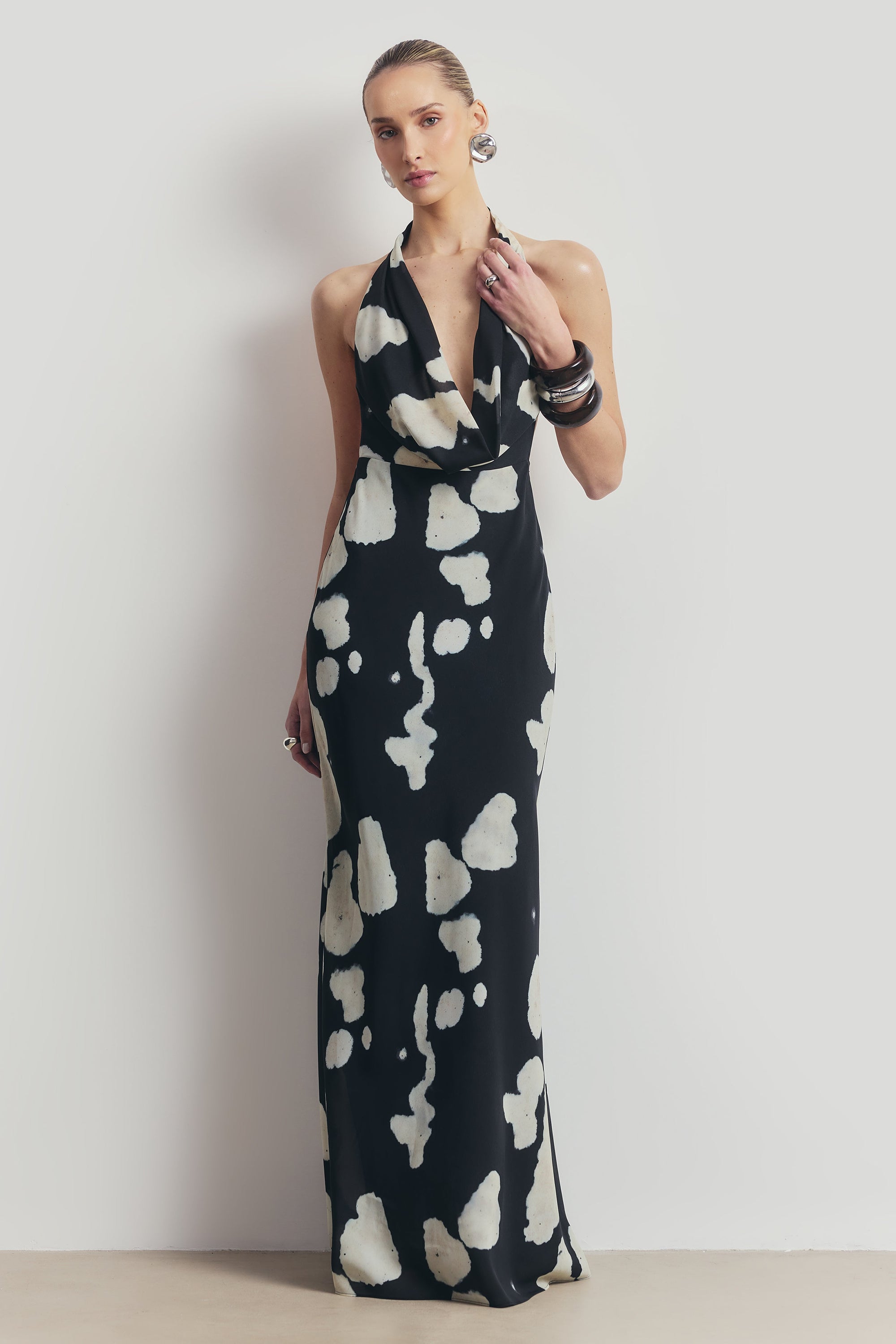 chiffon cowl neck maxi dress boohoo Women's Chiffon Cowl Neck Maxi Dress in Black