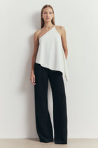 Flowing Asymmetric Open Back Top - Ivory
