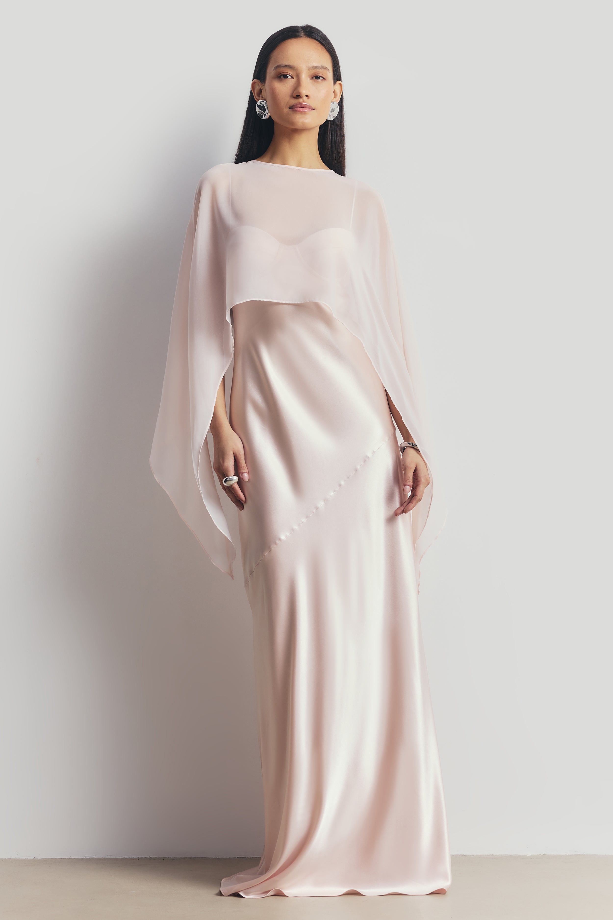 Satin Cup Detail Slip Dress - Blossom