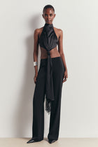 Clean Cut Low Rise Straight Leg Trousers - Black