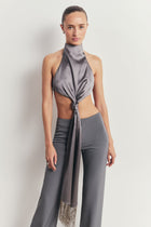 Clean Cut Low Rise Straight Leg Trousers - Slate