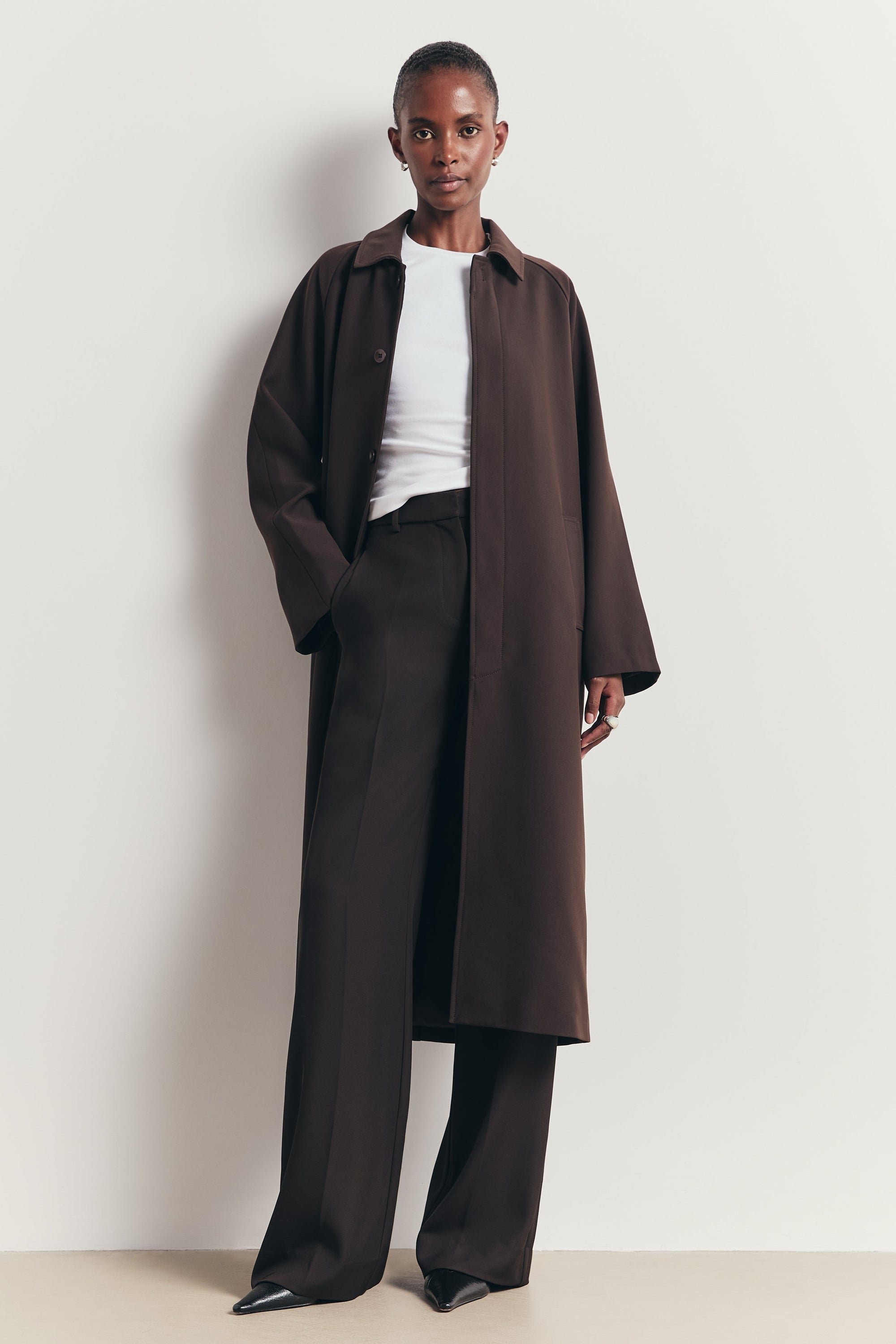Clean Cut Longline Driving Coat - Java