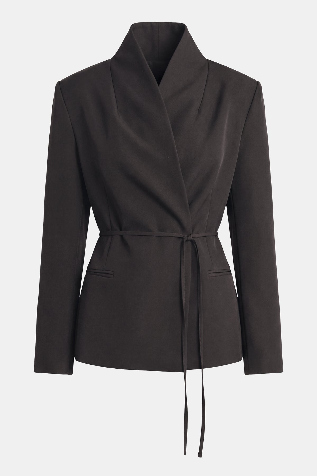 Tailored Cocoon Blazer with Belt - Java