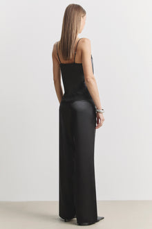 Formal Satin Straight Leg Trousers - Black