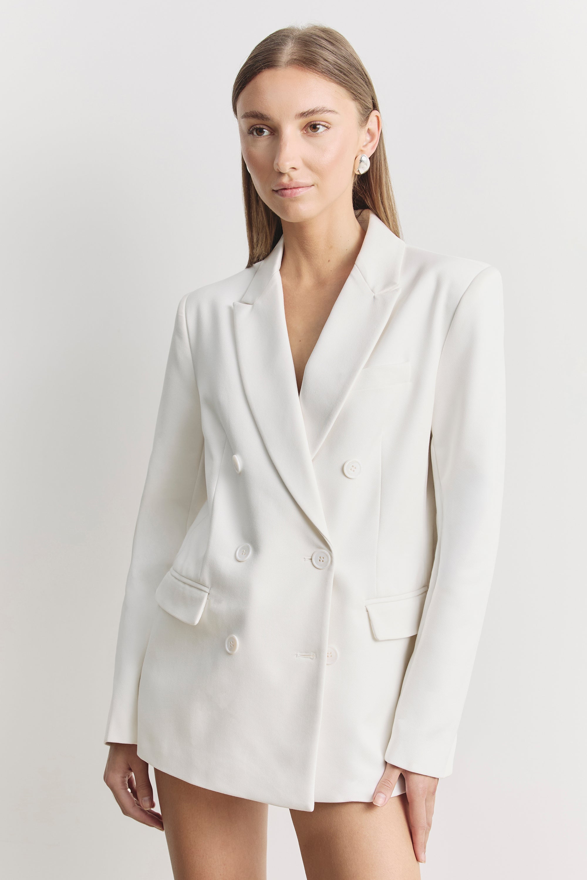Formal Double Breasted Blazer - Cream