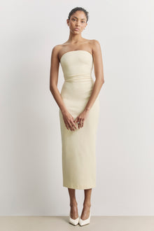 Strapless Ruched Midaxi Dress - Buttermilk