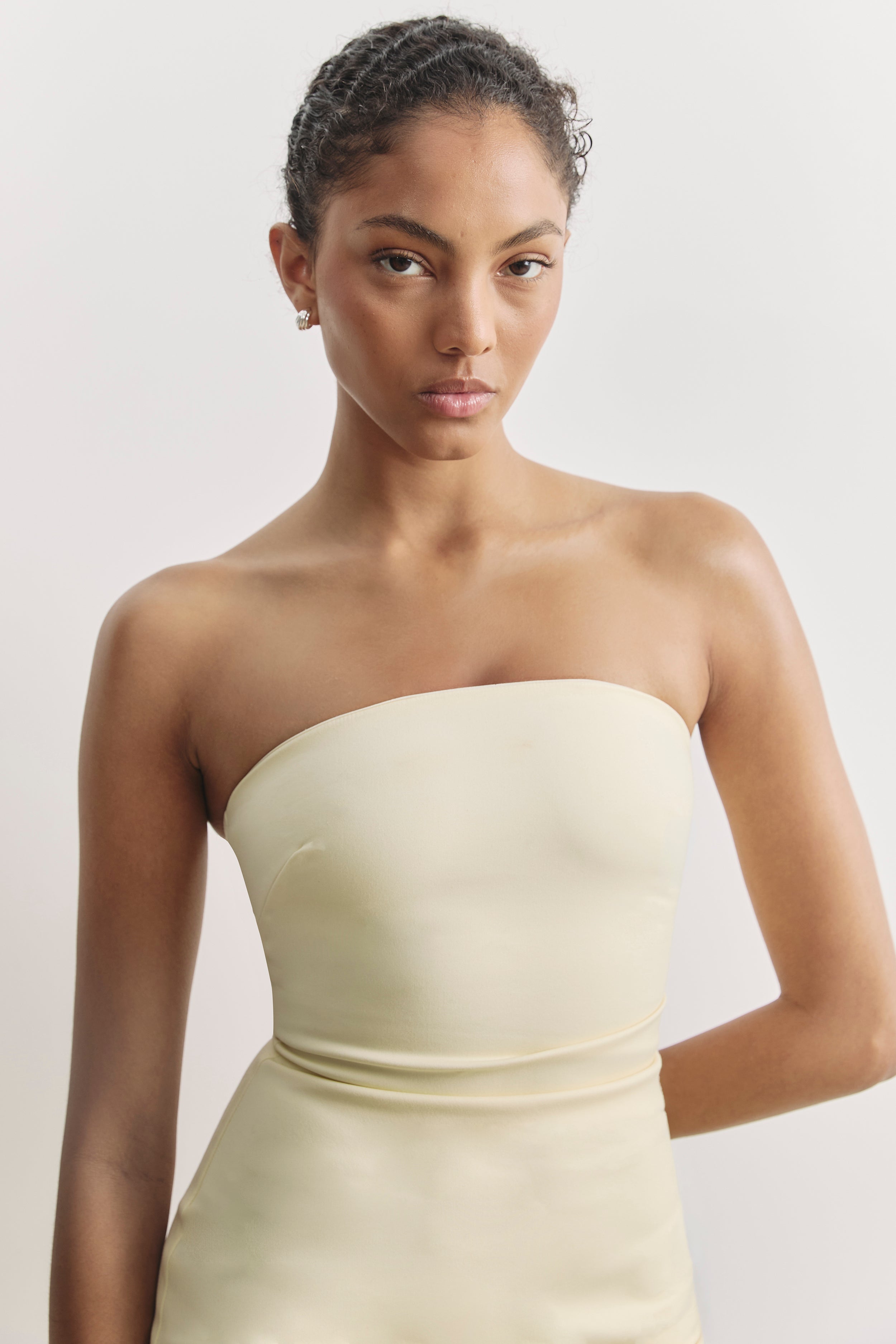 Strapless Ruched Midaxi Dress - Buttermilk