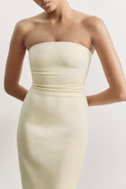 Strapless Ruched Midaxi Dress - Buttermilk