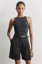 Boat Neck Tank Top - Black
