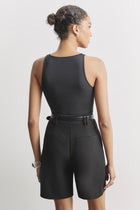 Boat Neck Tank Top - Black