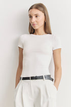 Soft Ribbed T Shirt - White