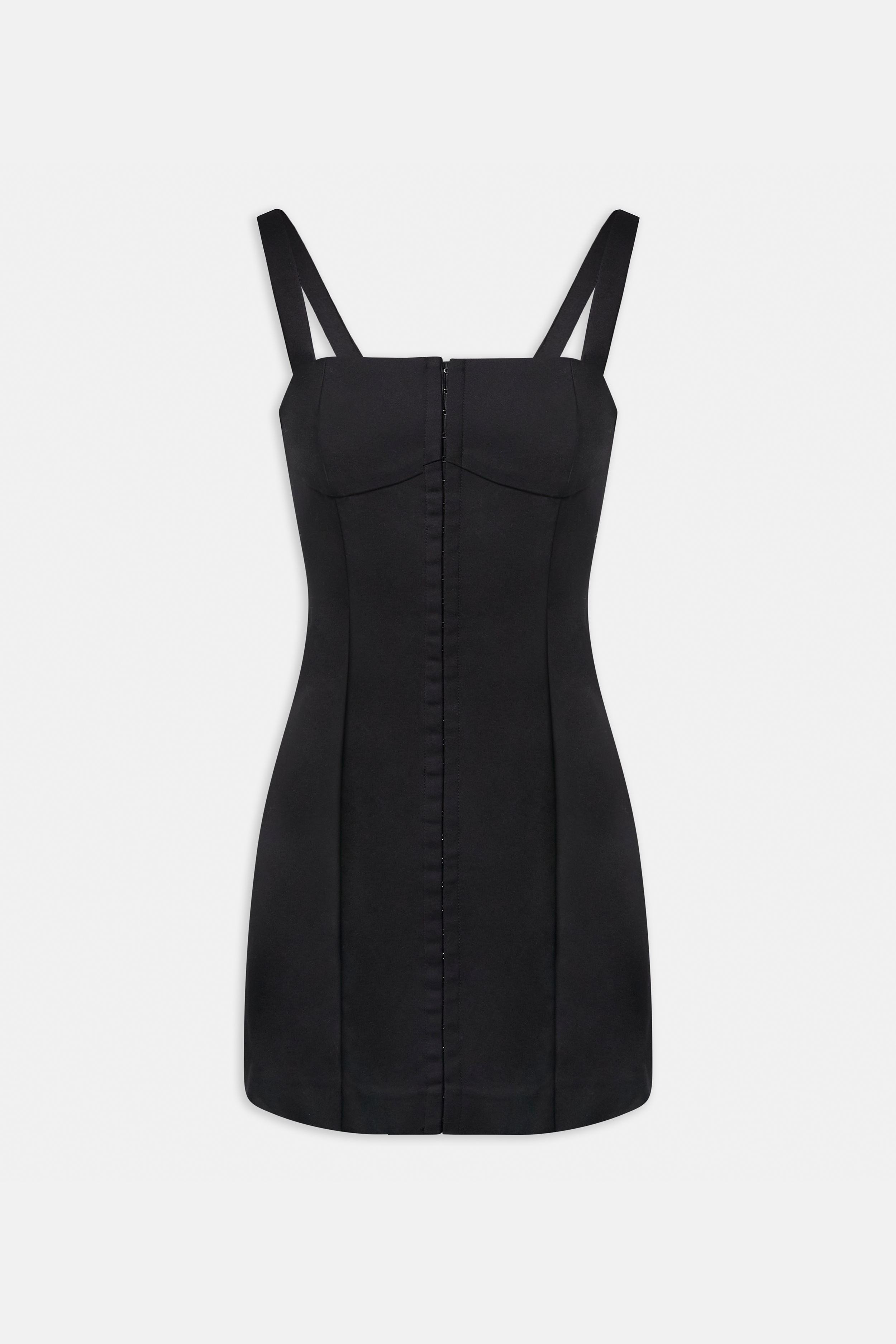 Square Neck Mini Dress - Black