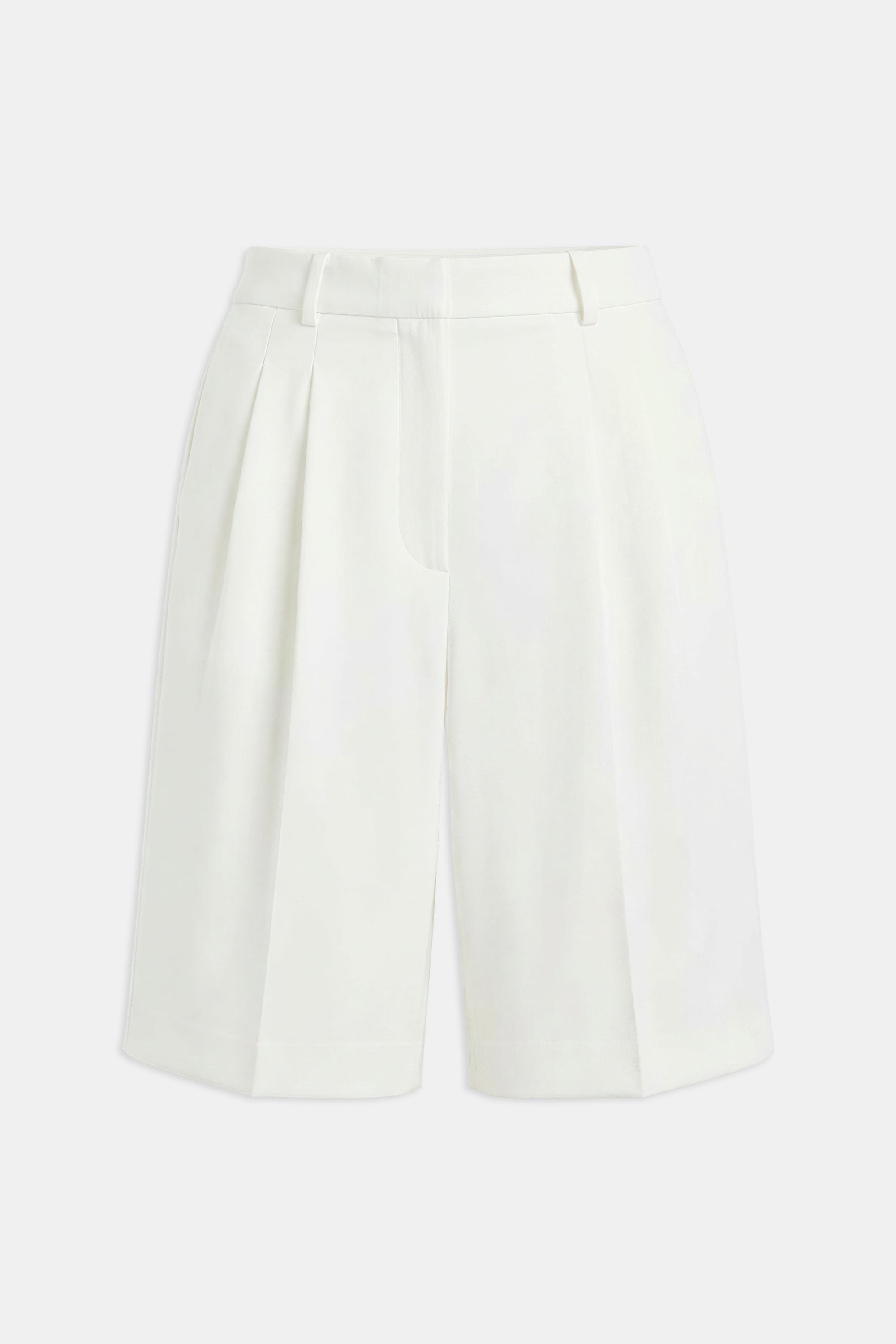 Satin Detail Longline Shorts - White