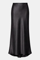 Tailored Satin Bias Cut Maxi Skirt - Black