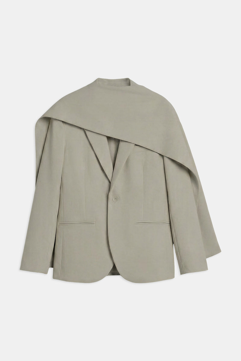 Oversized Single Breasted Blazer - Antique Sage