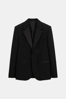 Satin Detail Single Breasted Blazer - Black