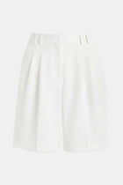 Satin Detail Longline Shorts - White