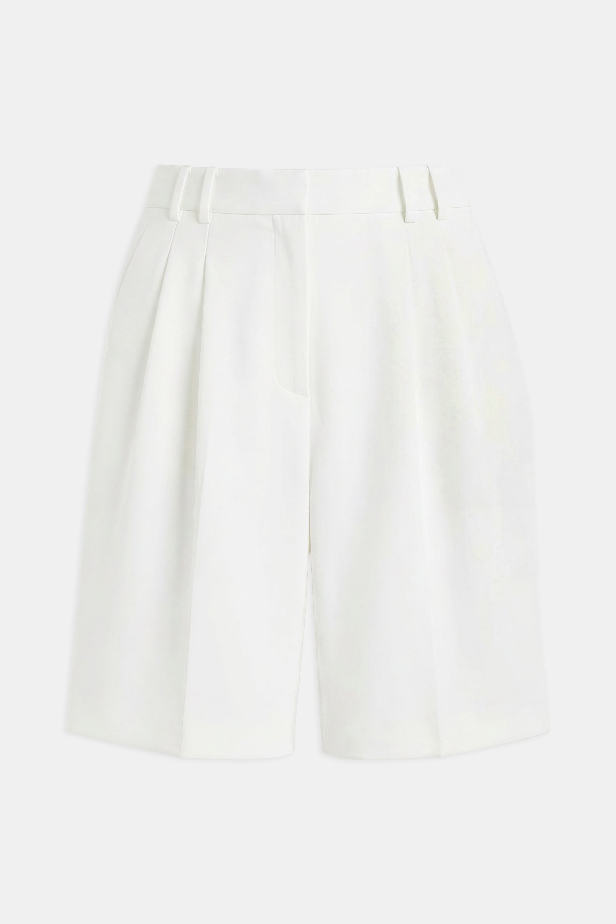 Satin Detail Longline Shorts - White