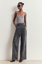Semi Sheer Scoop Neck Bodysuit - Slate